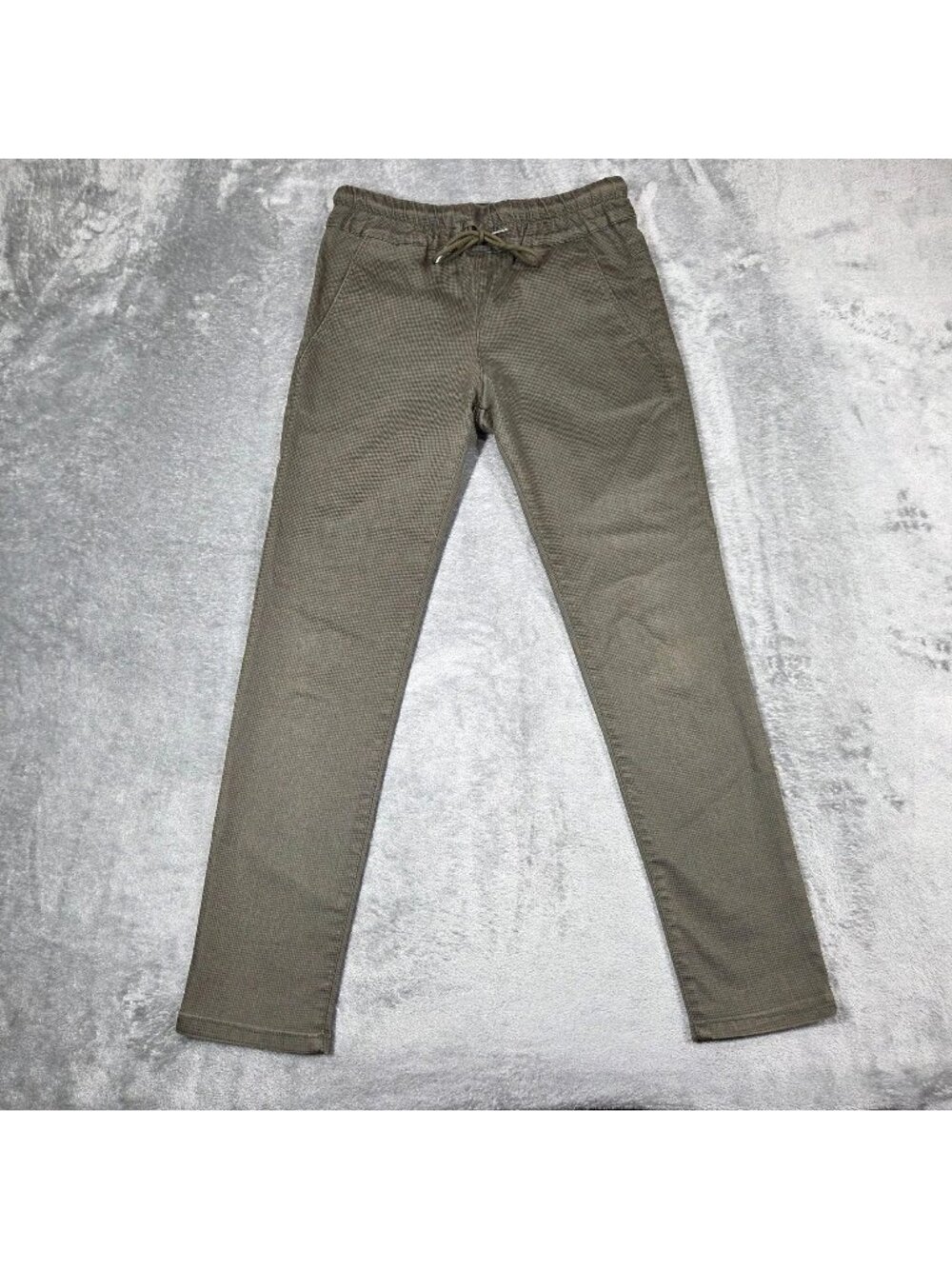 Bevy Flog Pants Womens 27 Olive Green Grid Shely Drawstring Trouser Joggers